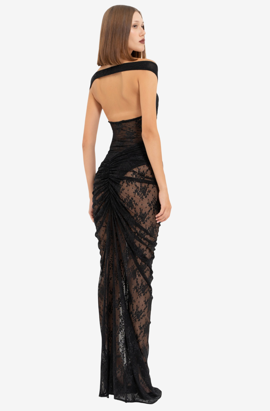 Off-the-Shoulder Lace Bodysuit & Split Maxi Skirt Set