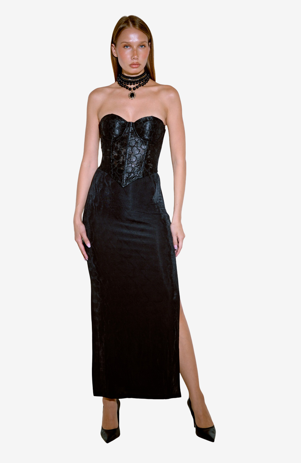 Crisscross-Back Lace Bustier