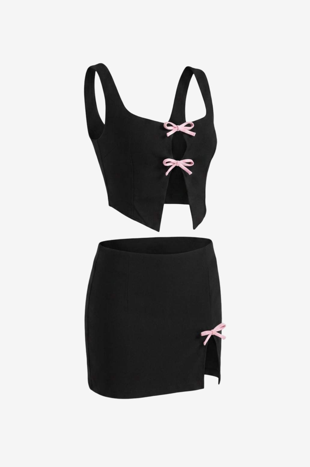 Bow-Strap Bustier & Mini Skirt Set