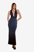 Self-Tie Rose-Accent Satin Dress