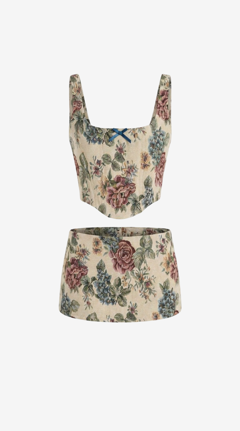 Floral Crop Cami & Mini Skirt Set