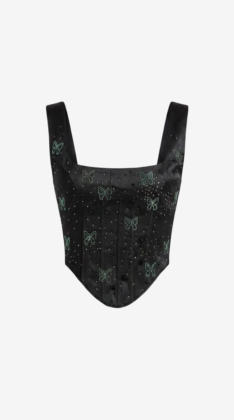 Embellished Wired Satin Bustier