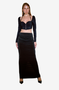 Ruched Maxi Skirt