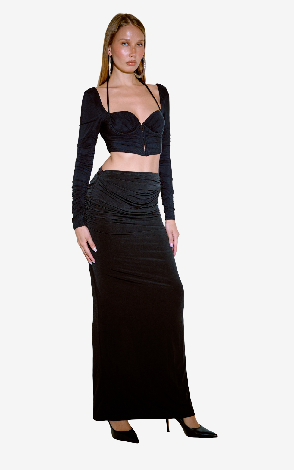 Ruched Maxi Skirt