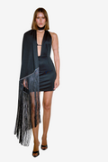 Mini Dress with Tasseled Shawl