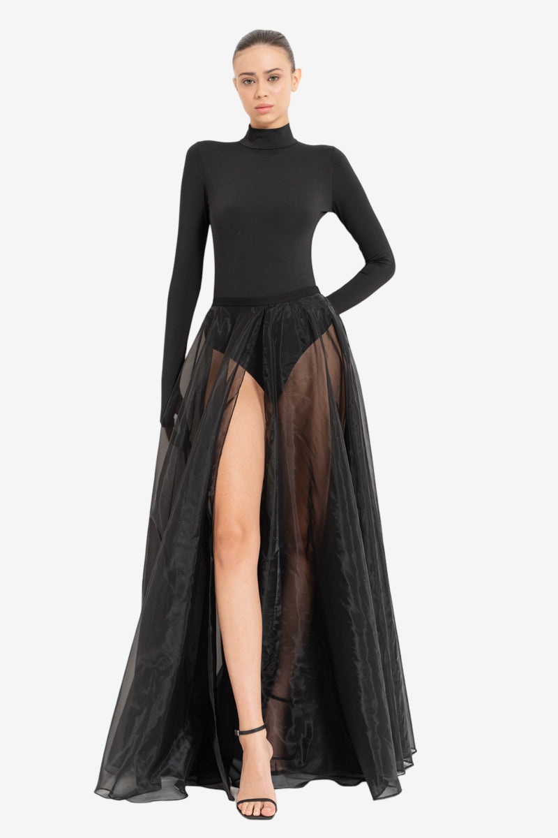 Mock Neck Bodysuit with Thumb Holes