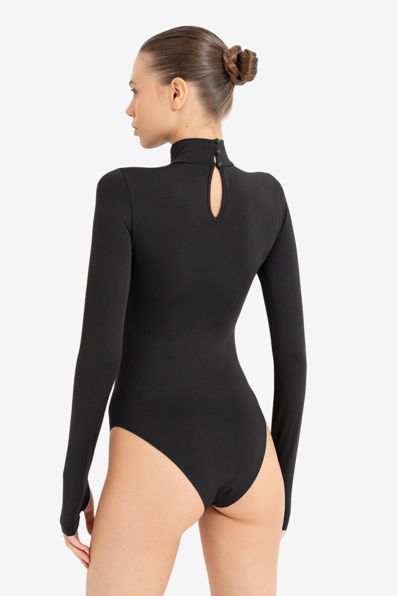 Mock Neck Bodysuit with Thumb Holes