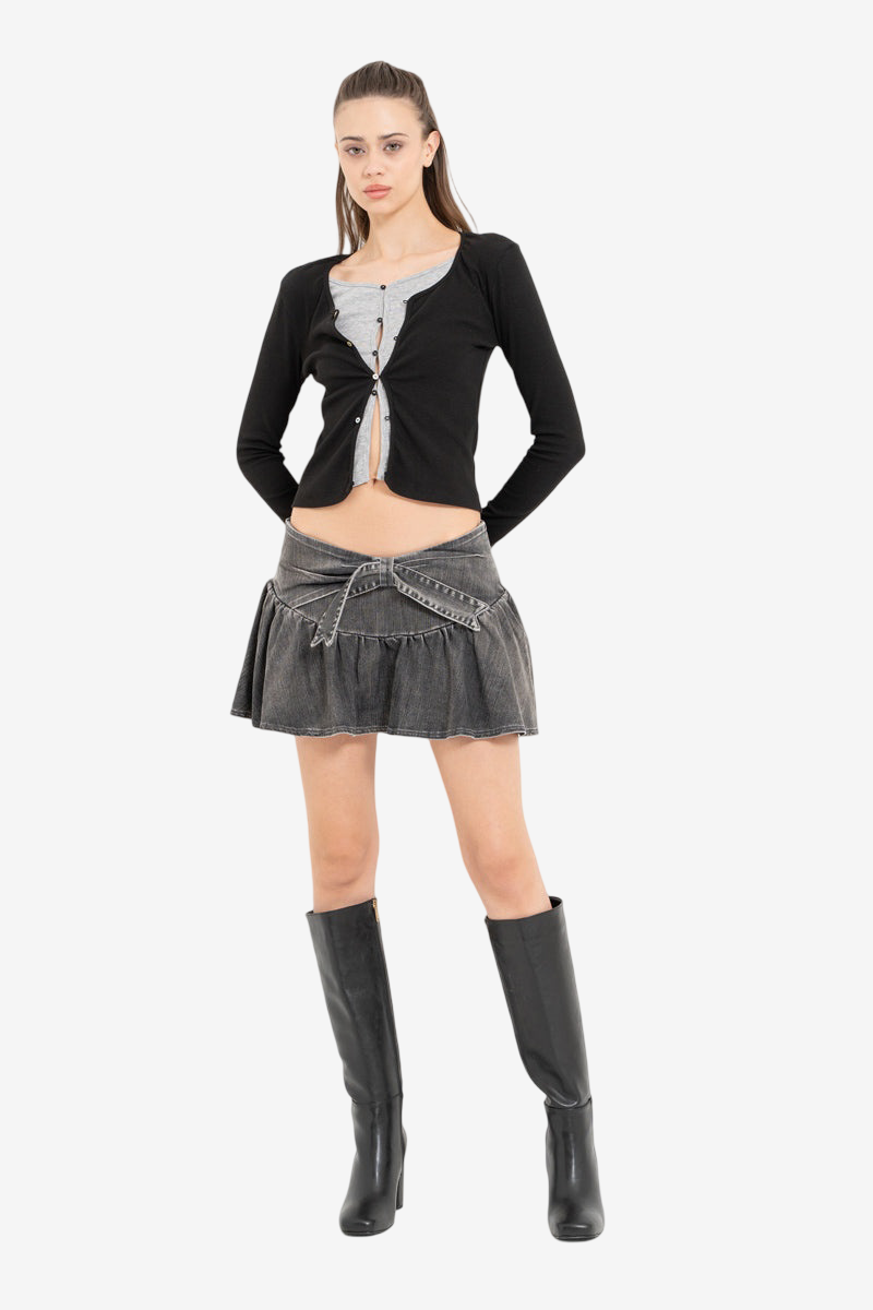Double-Layer Buttoned Cardigan