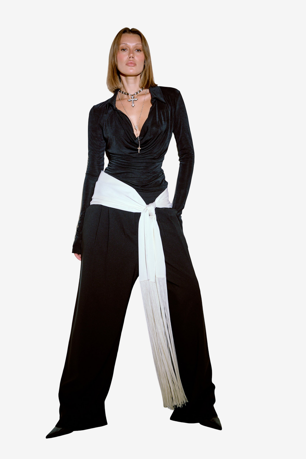 Pleated Loose-Fit Pants