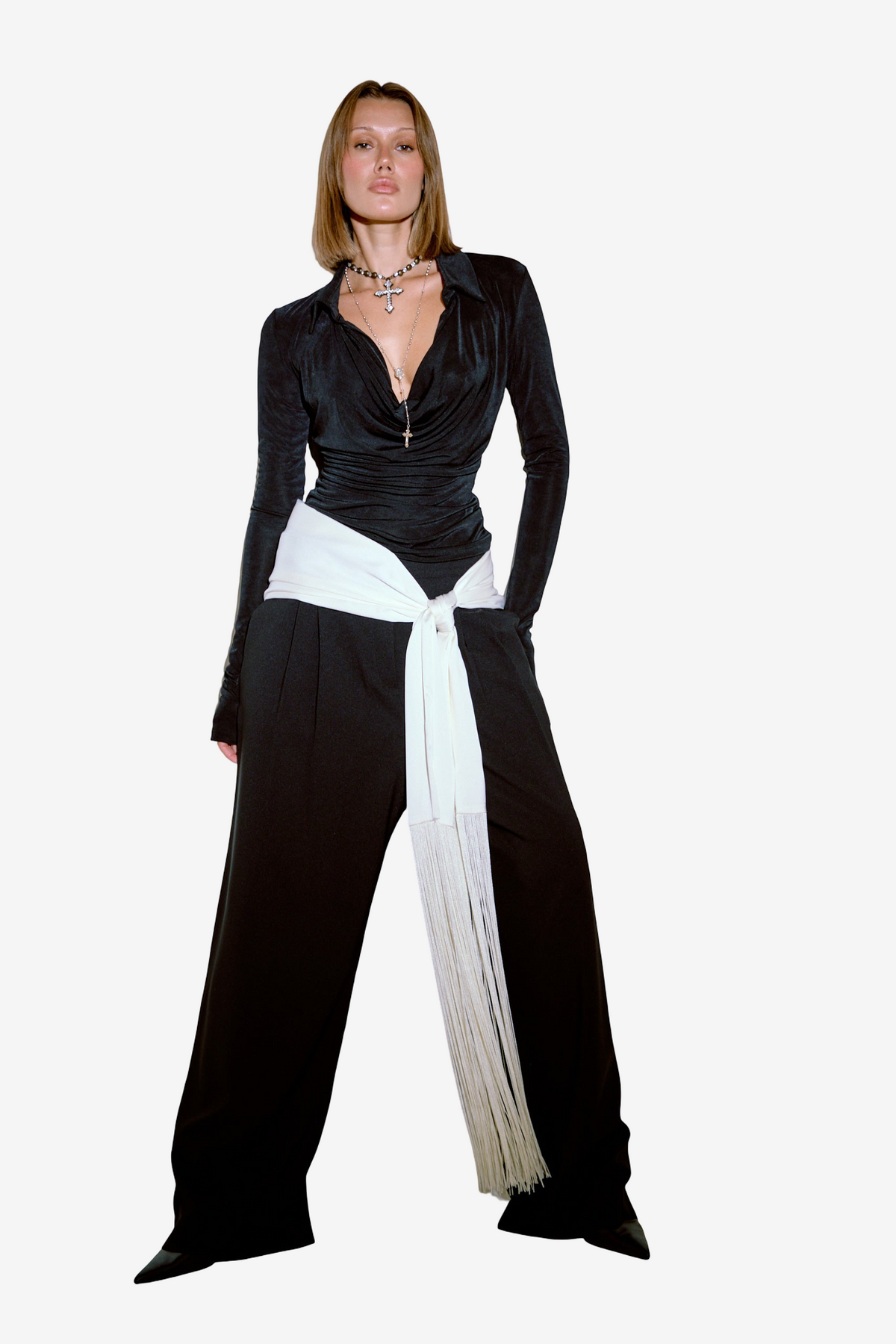 Pleated Loose-Fit Pants