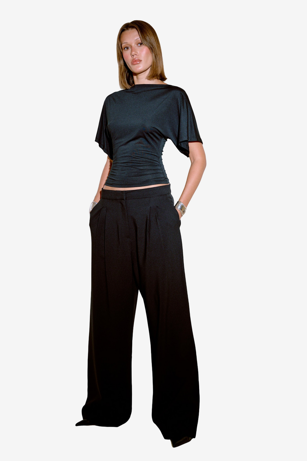 Pleated Loose-Fit Pants
