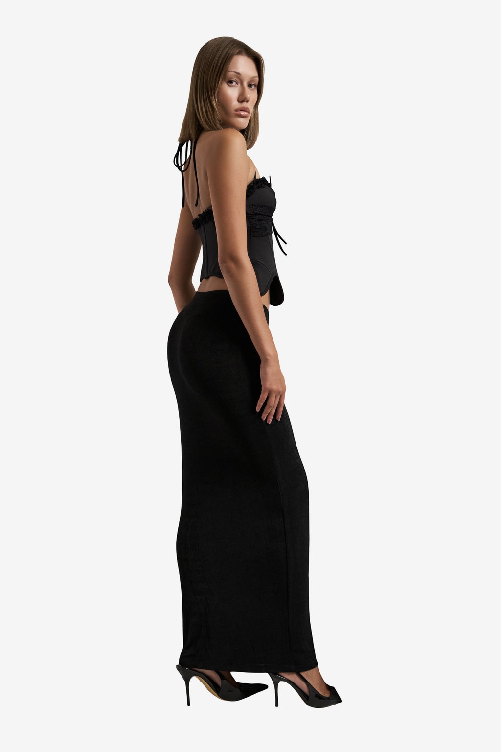 Ruched Maxi Skirt