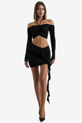 Ruched Crop Top & Mini Skirt Set