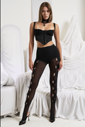 Lace-Up Footed Mesh Leggings