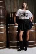 Belt-Accent Mini Skirt