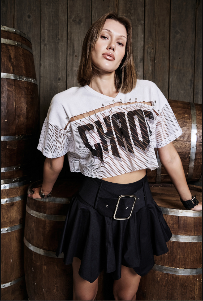 Belt-Accent Mini Skirt