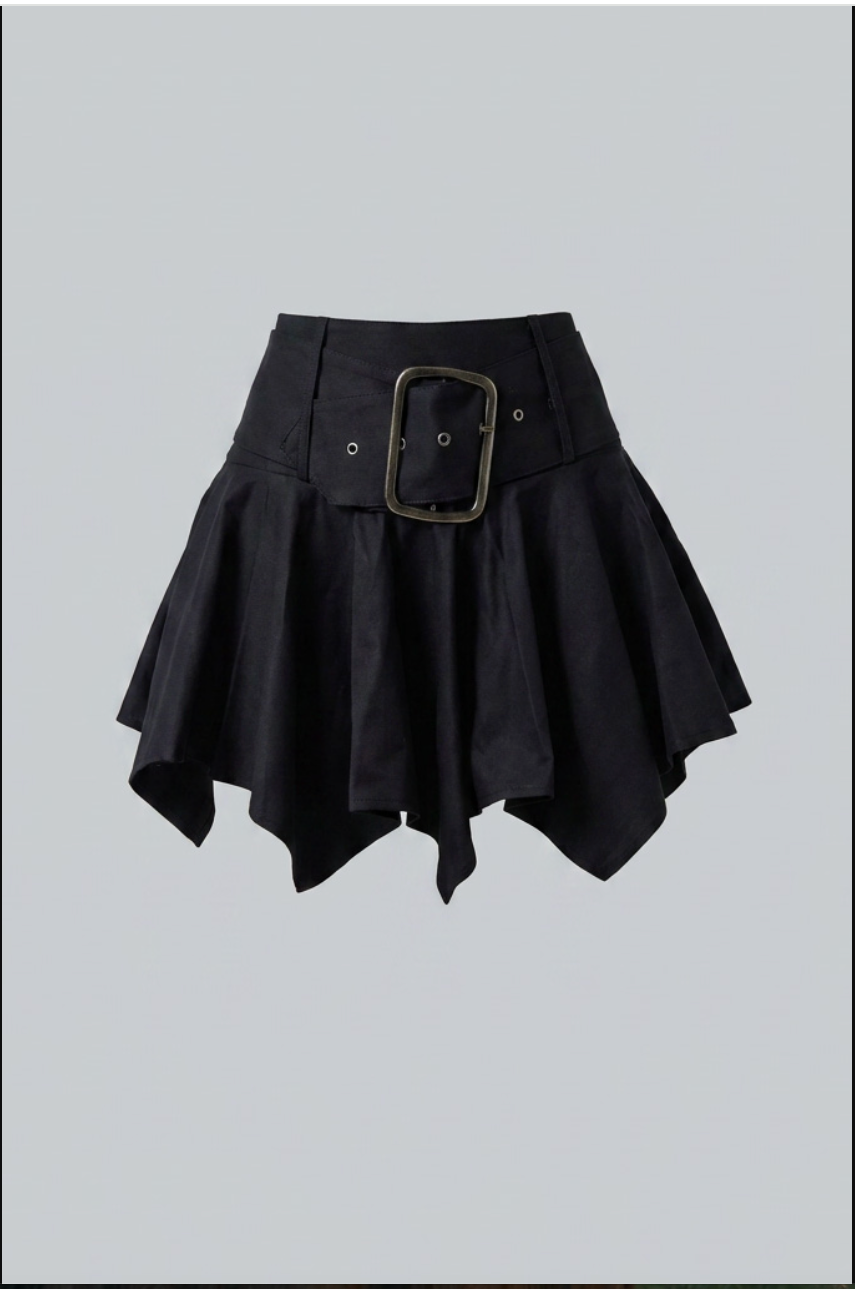 Belt-Accent Mini Skirt