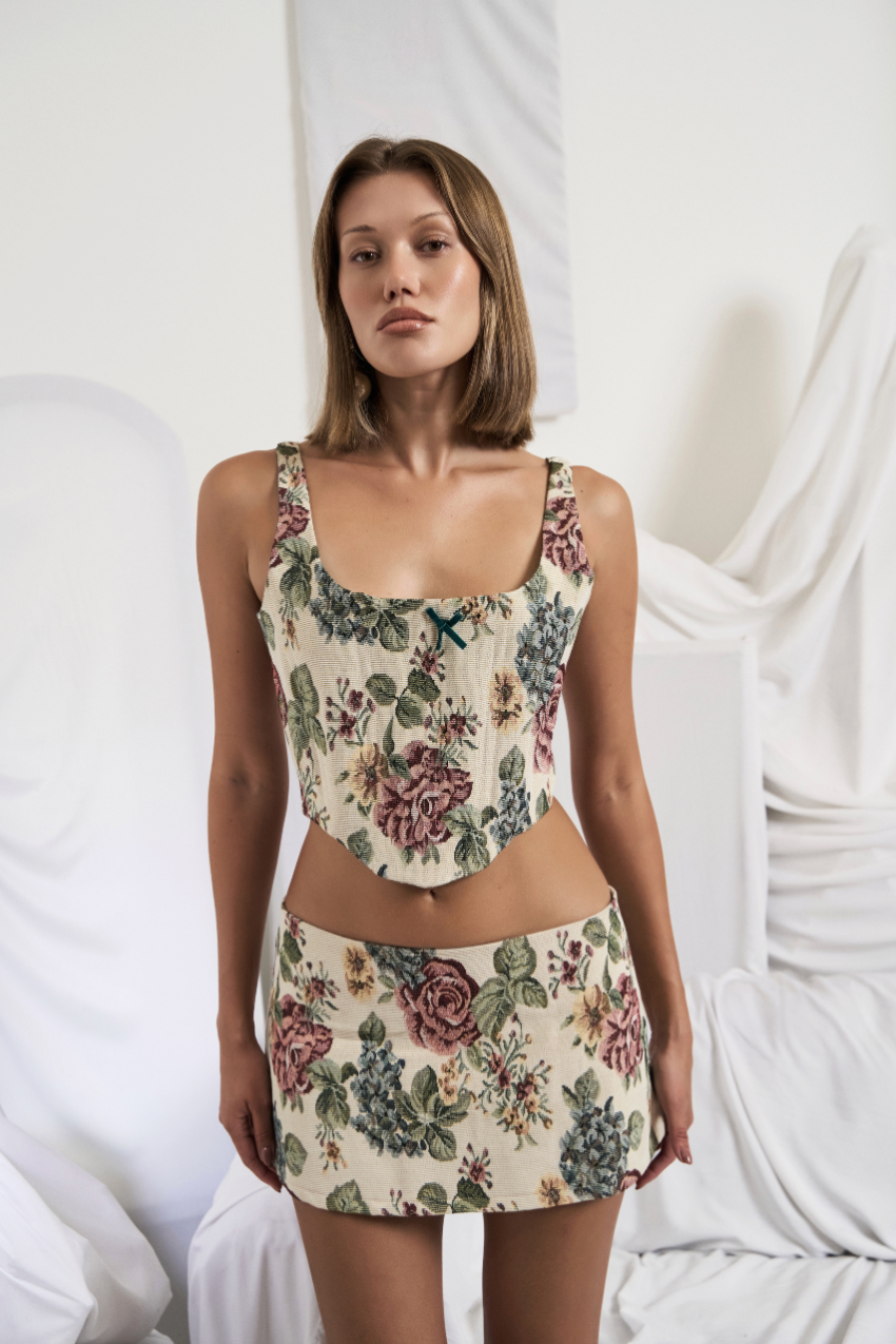 Floral Crop Cami & Mini Skirt Set
