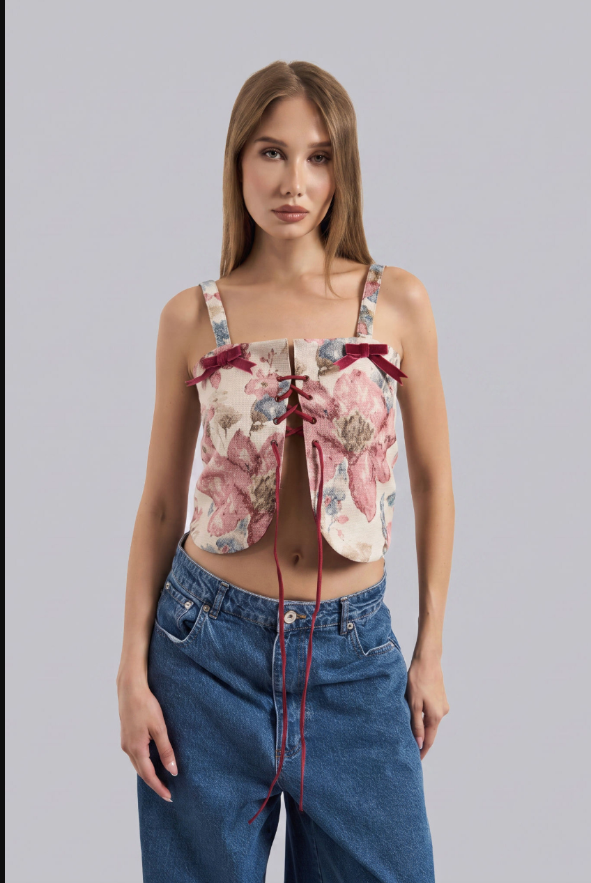 Printed Cami Bustier
