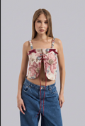 Printed Cami Bustier