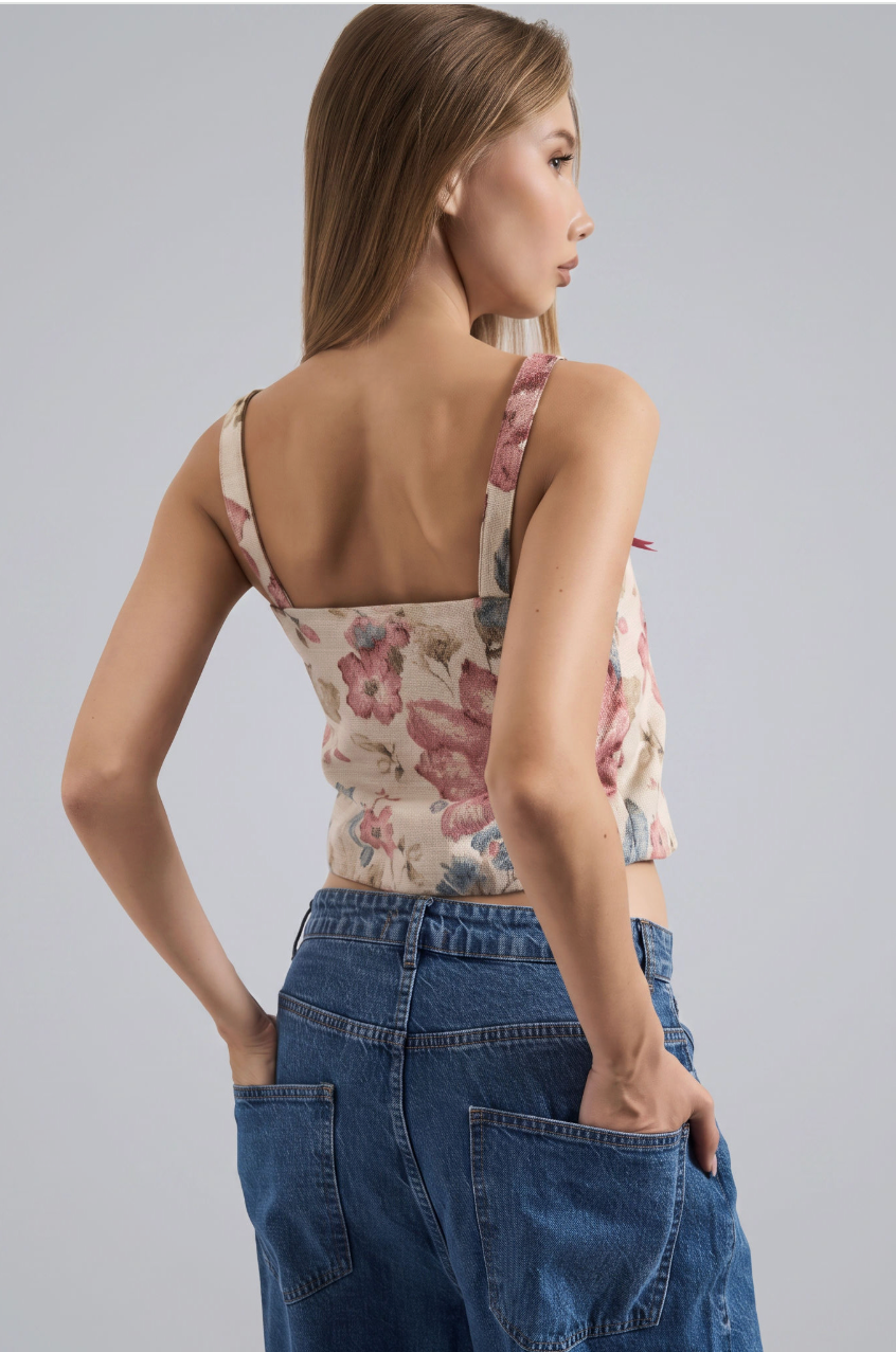 Printed Cami Bustier