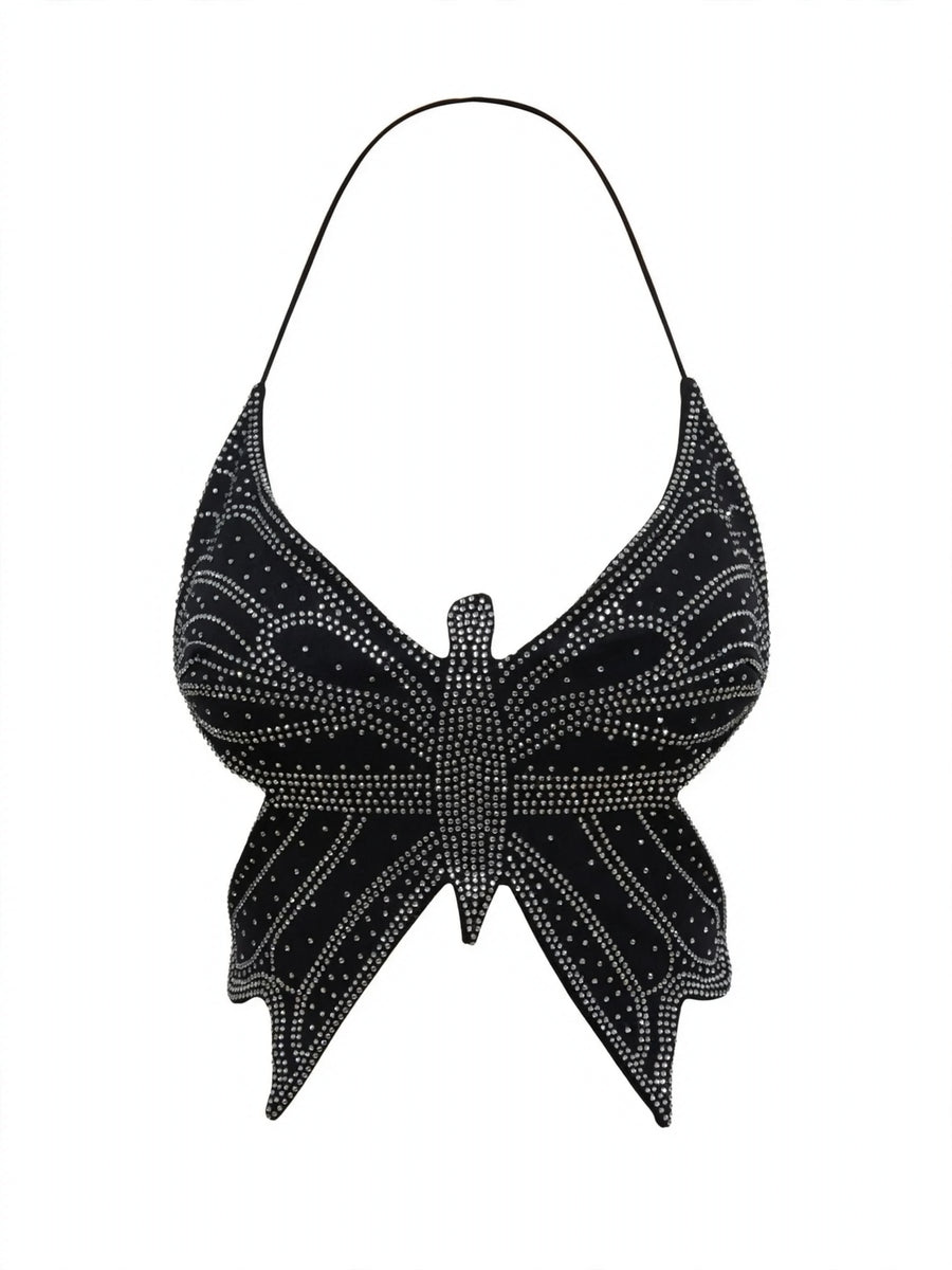 Rhinestone Butterfly Bustier