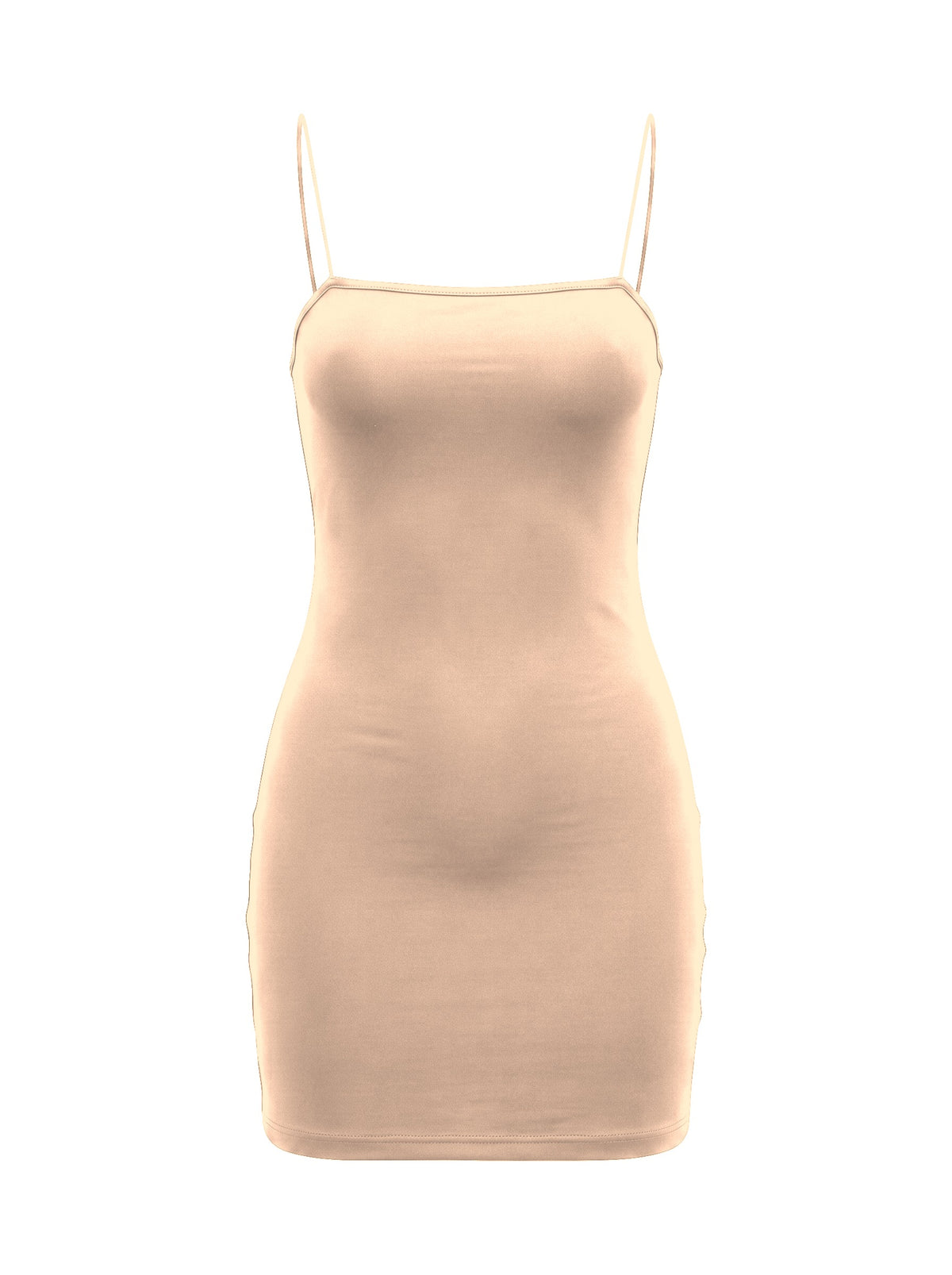 İp Askılı Dar Mini Elbise Black - Nude - ön