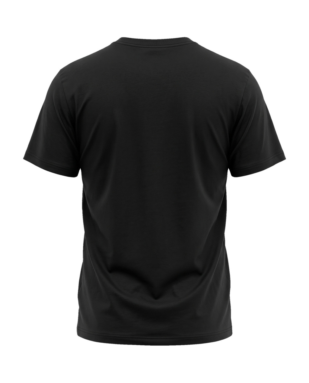 Regular Cotton Crew siyah tişört — arka