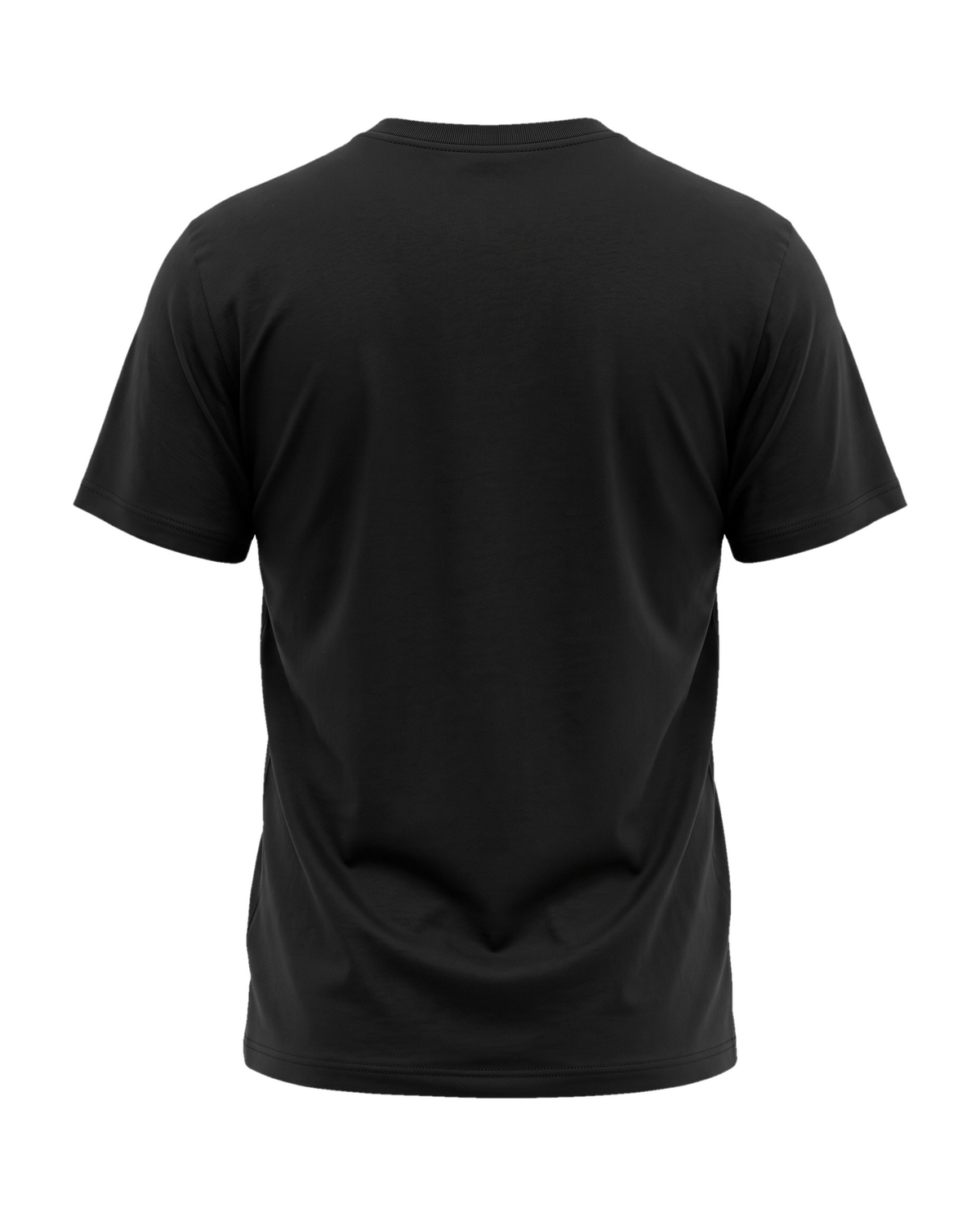 Regular Cotton Crew siyah tişört — arka