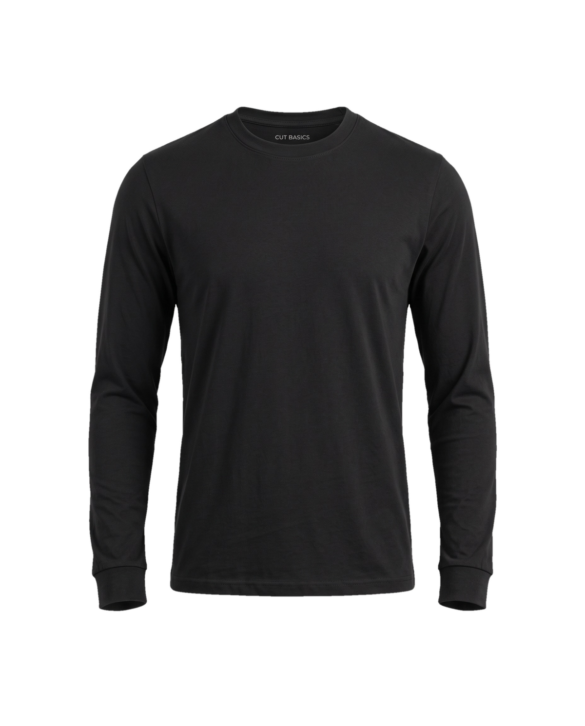 Modal Long-Sleeve siyah tişört — ön