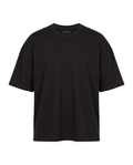 Oversize Cotton-Poly siyah tişört — ön