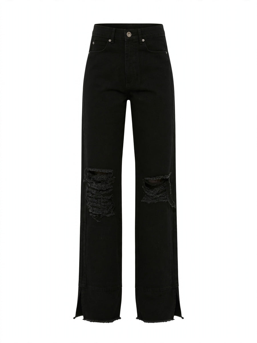 Slit-Hem Jeans