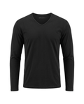 Modal V Long-Sleeve siyah tişört — ön