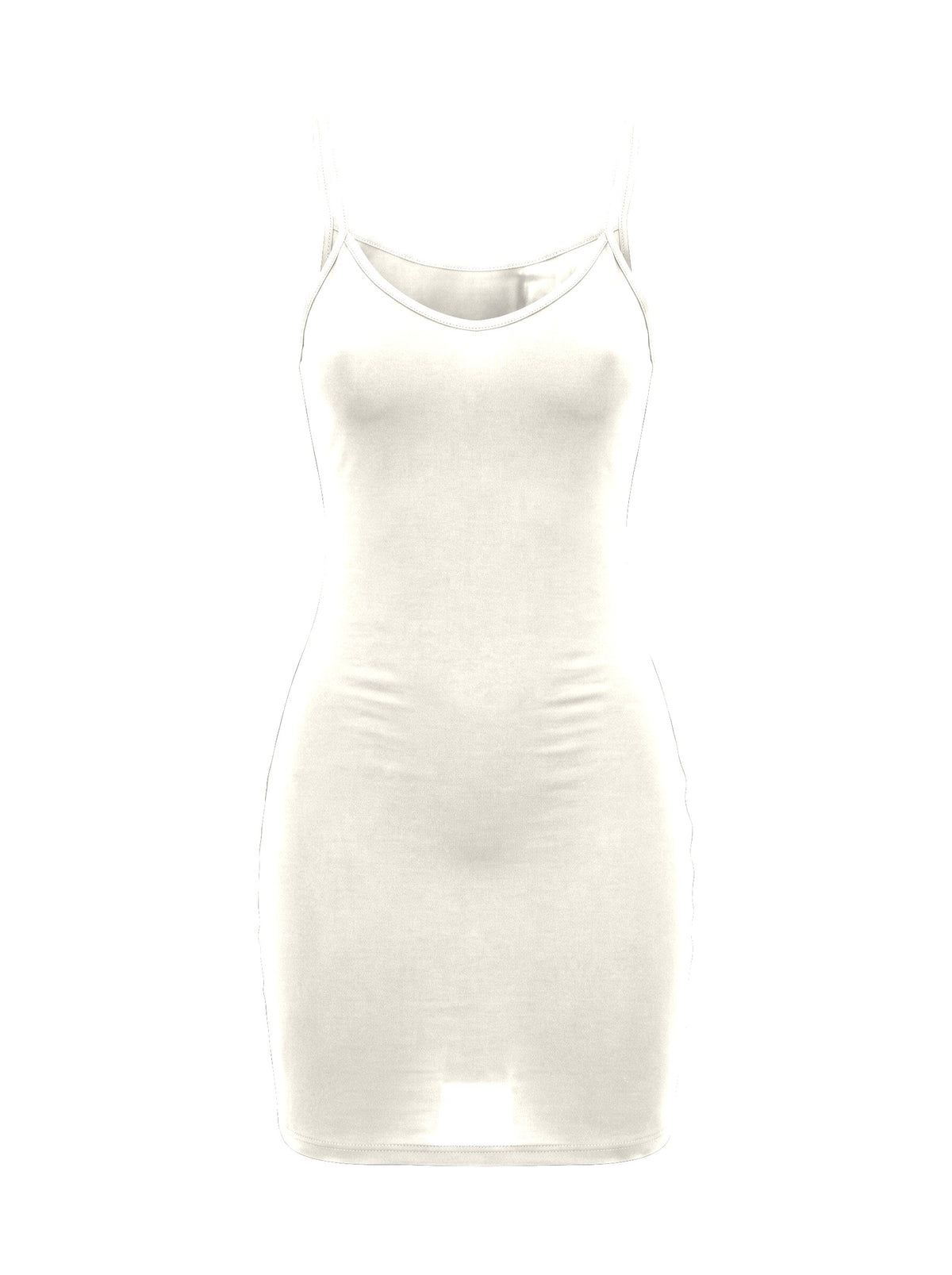 Askılı Dar Kesim Mini Elbise - Offwhite - ön