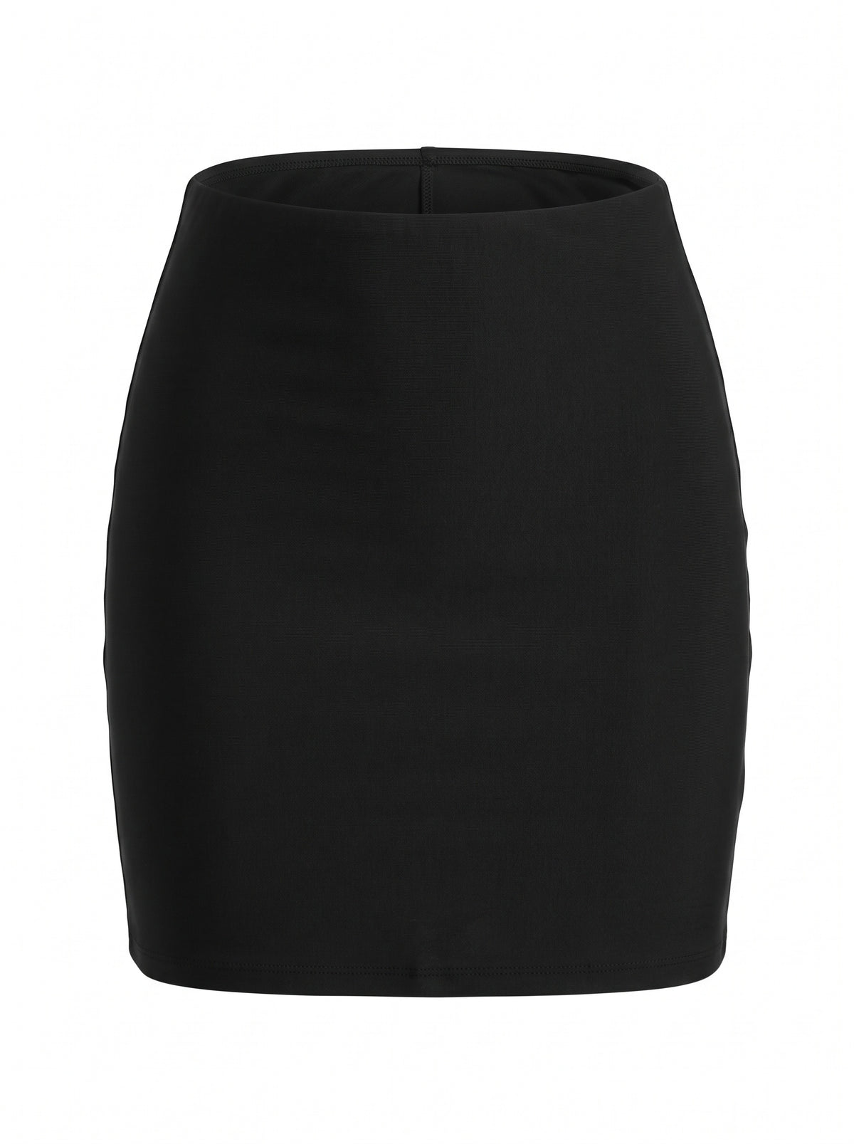 Dar Kesim Likralı Mini Etek Black - Black - ön