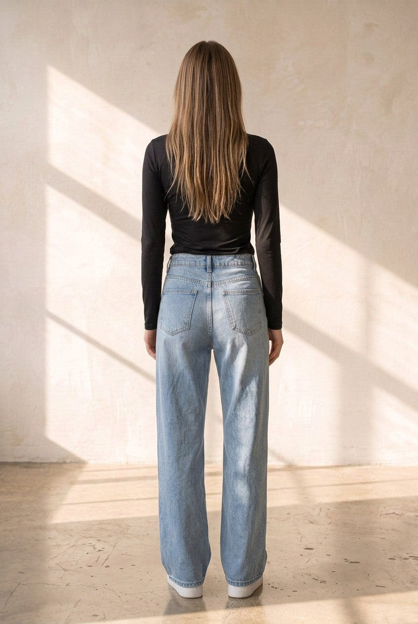Mock-Neck Long Sleeve Blouse