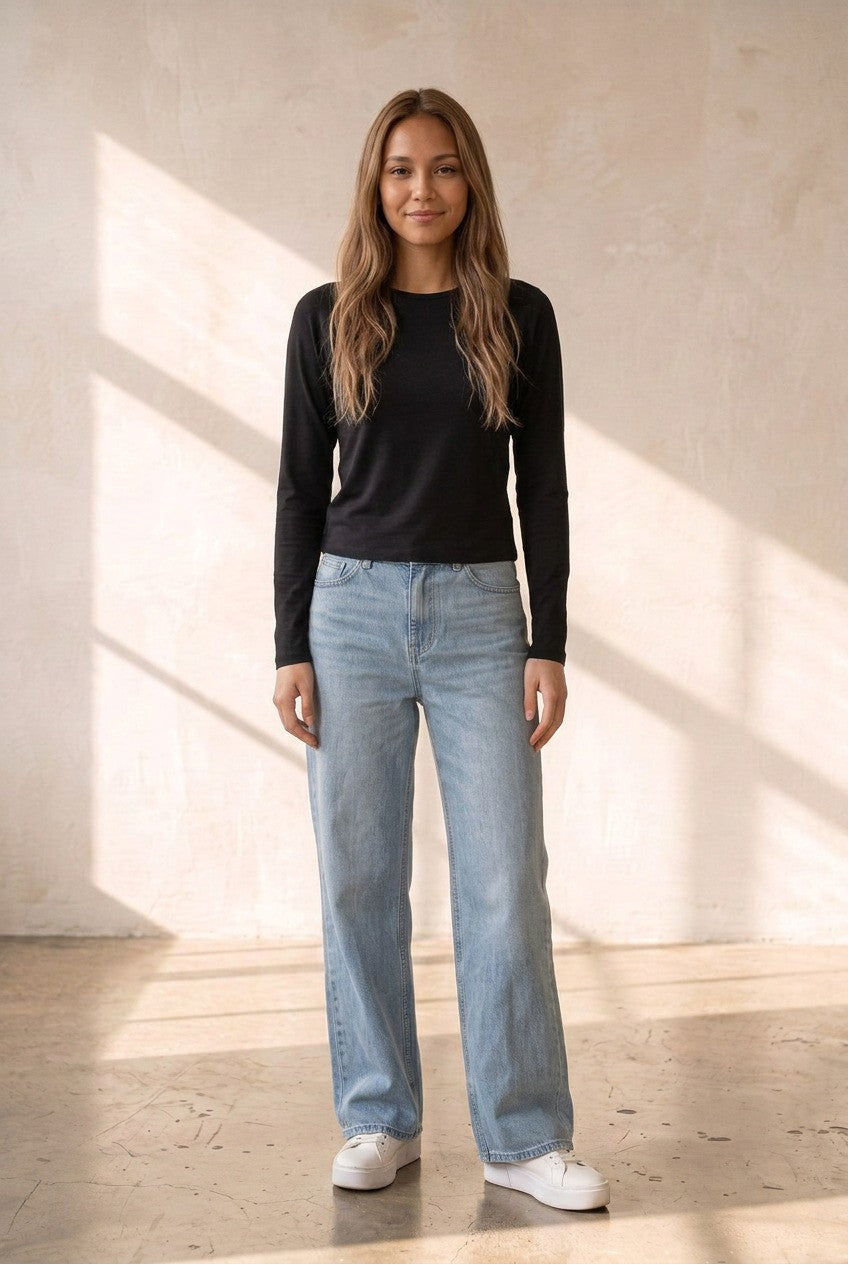 Long-Sleeve Basic Blouse