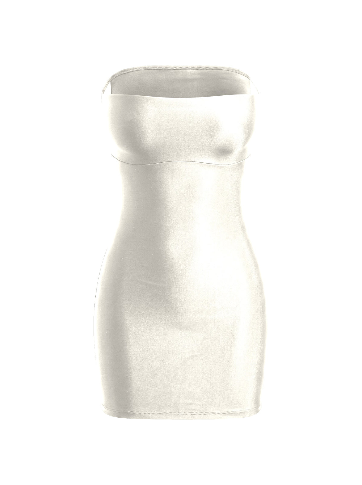 Straplez Kesim Mini Korse Elbise - Offwhite - ön