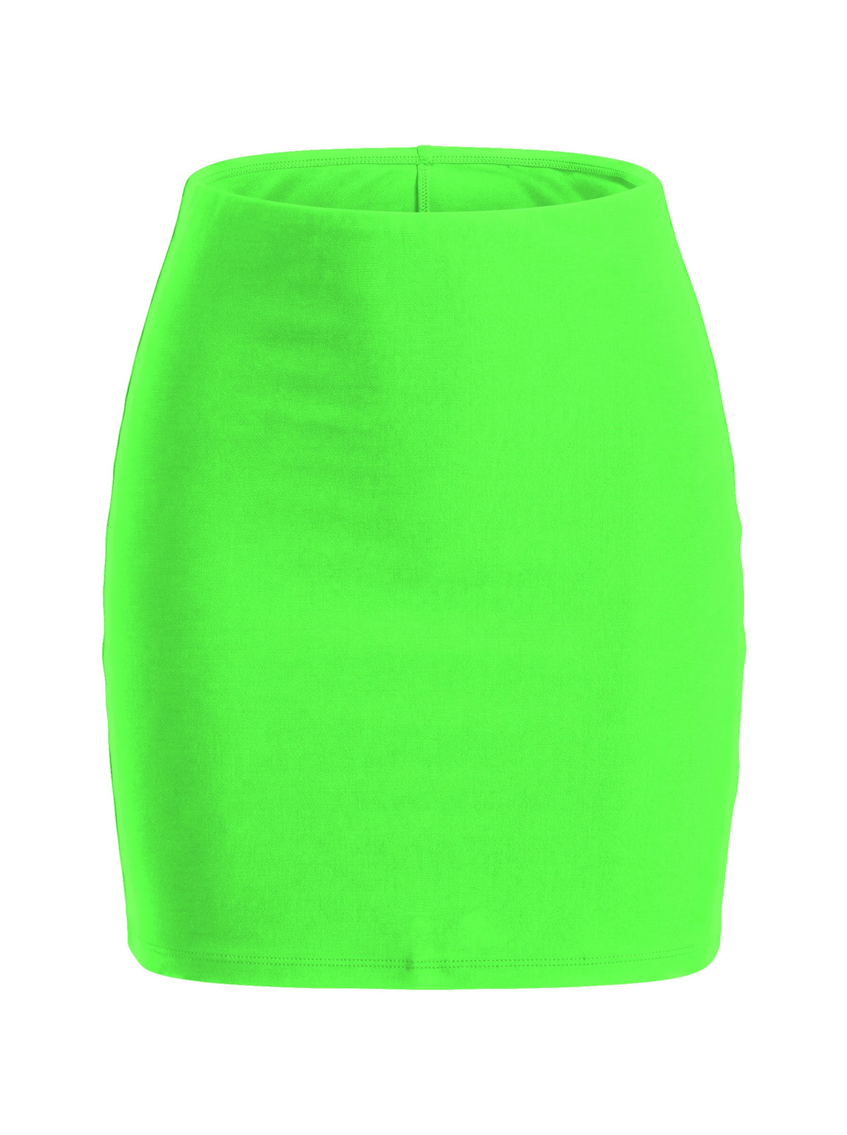 Dar Kesim Likralı Mini Etek Black - Neon Green - ön